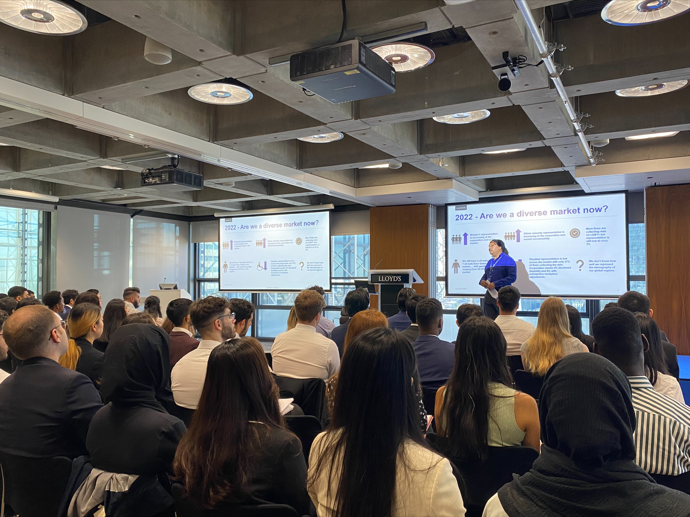 Students attending the Step into Insurance event at Lloyd's